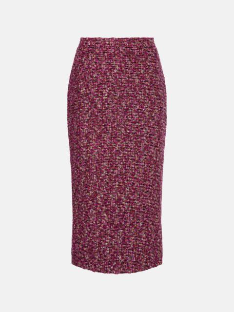 Sequined tweed midi skirt