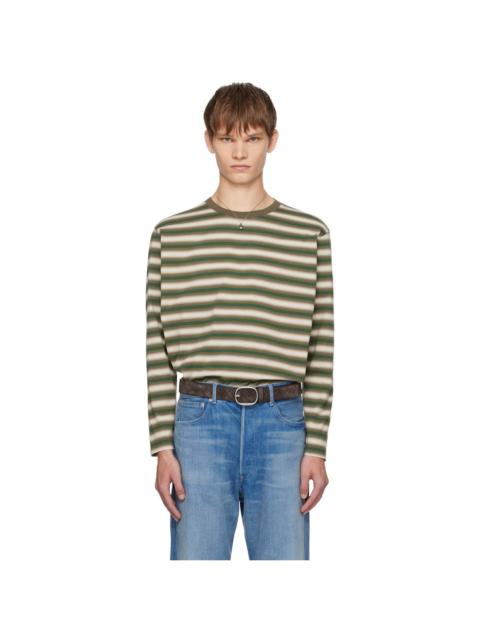 Brown & Green Gradient Stripe Jersey L/S T-shirt