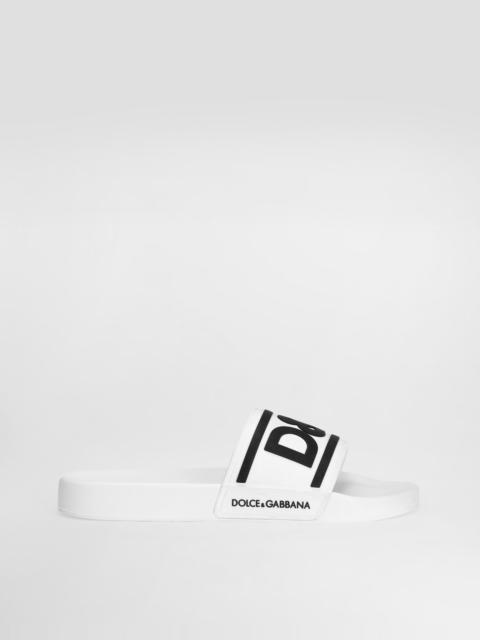 Rubber beachwear sliders with DG logo