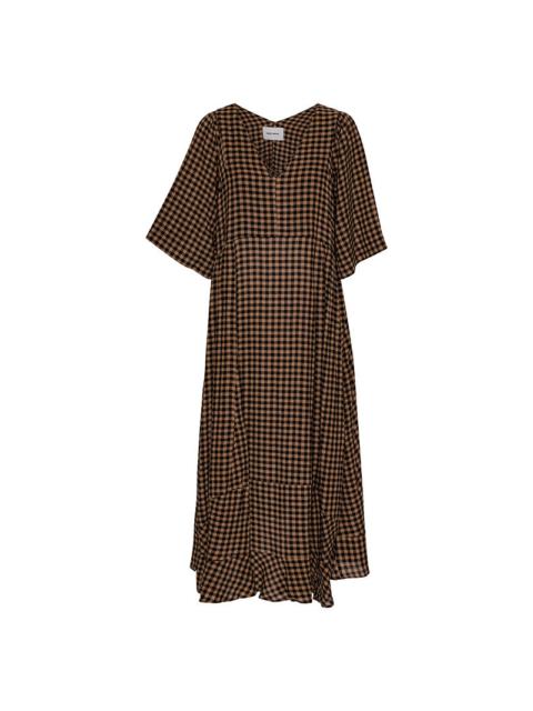 PUMP DRESS  - BEIGE BLACK CHECKS