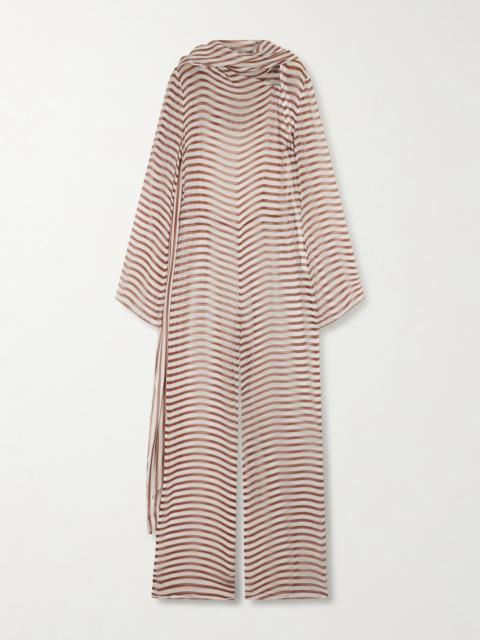Lakelyn Striped Silk-chiffon Coverup