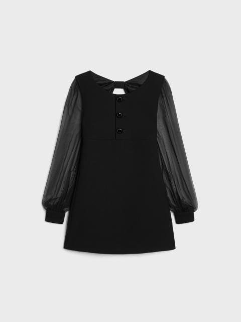 mini trapeze dress in double faced wool crepe