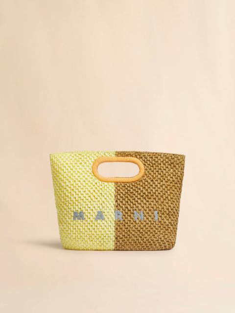 YELLOW AND BROWN PAPER RAFFIA SEASIDE CLUTCH