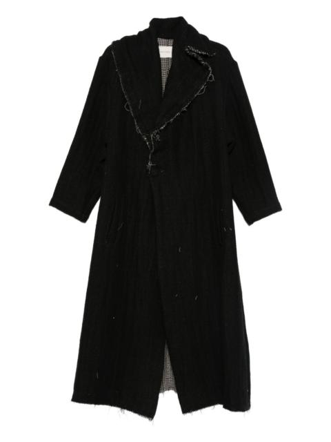 frayed-trim coat