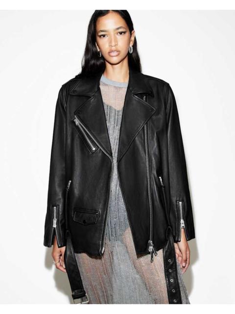BILLIE OVERSIZED LEATHER BIKER JACKET