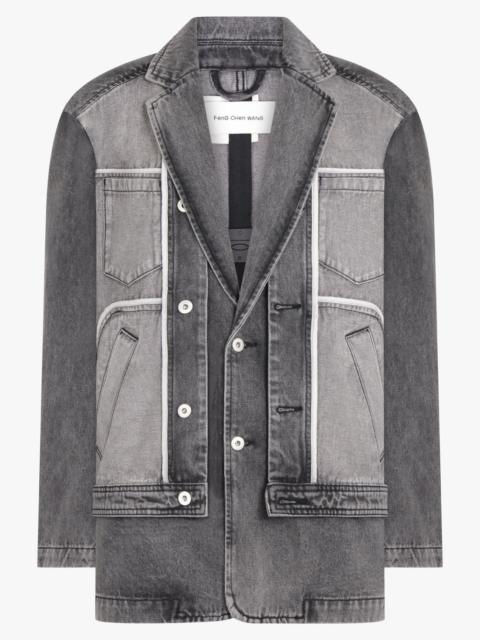 INSIDE OUT PATCHED DENIM JACKET | BLACK