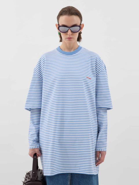 MEGA OVER T-SHIRT / azure & optical white stripes