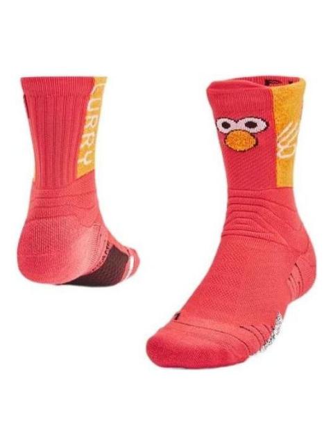 Under Armour Curry x Sesame Street Playmaker Crew Socks 'Elmo' 1358779-854