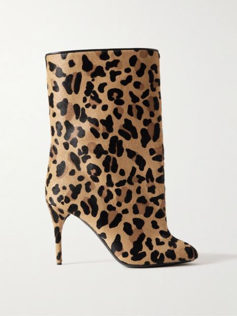 90 leopard-print calf hair ankle boots Leopard print