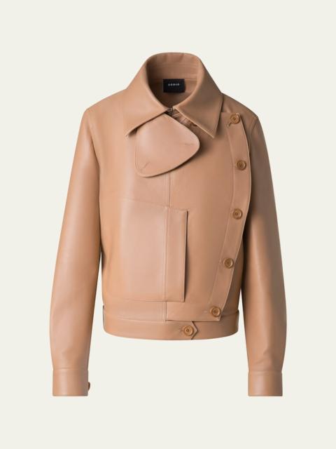 Arno Boxy Leather Trench Jacket