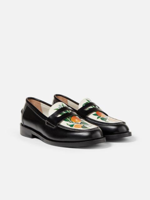 Wilde Hand-Painted Orange Penny Loafer - Women's