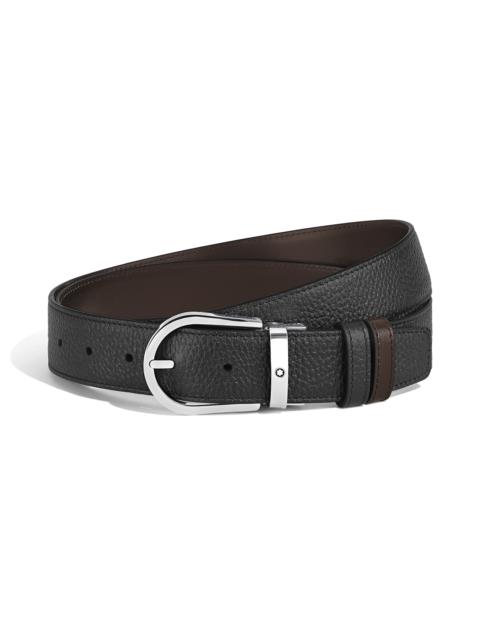 HORSESHOE 35 MM REVERSIBLE BELT IN GRAIN LEATHER