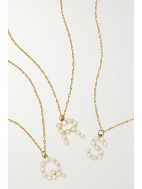 Initial 10-karat Gold Pearl Necklace