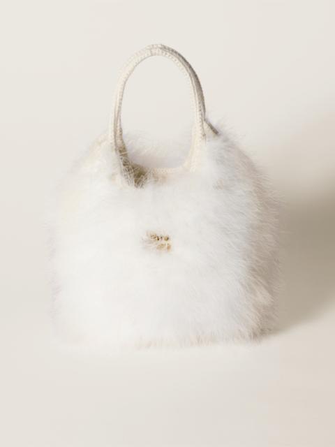 IVY crochet handbag with feathers
