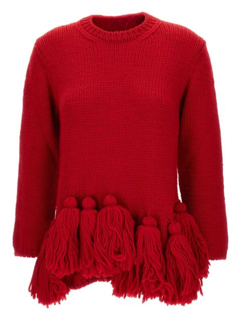 tassel-detail fringed sweater
