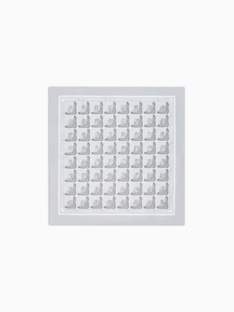 SILK FOULARD WITH ICON PRINT