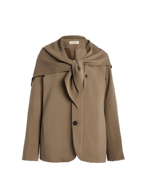 Jamie Scarf-Detailed Blazer taupe