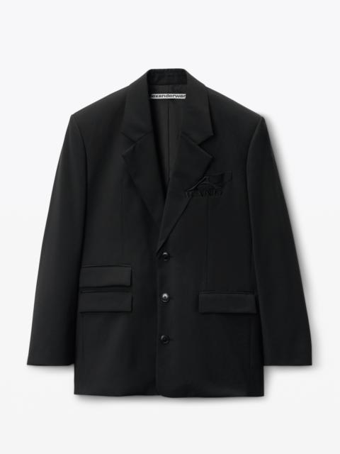 Oversized Logo-Embroidered Blazer