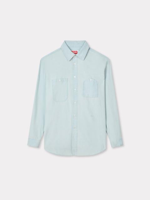 Workwear shirt in stone bleach chambray