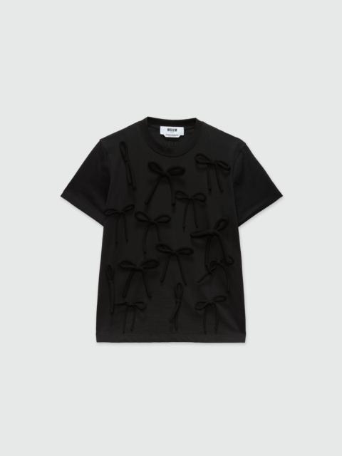 Black cady T-shirt with bows