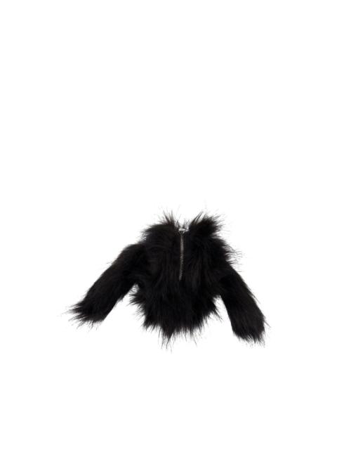 faux fur zip coin purse