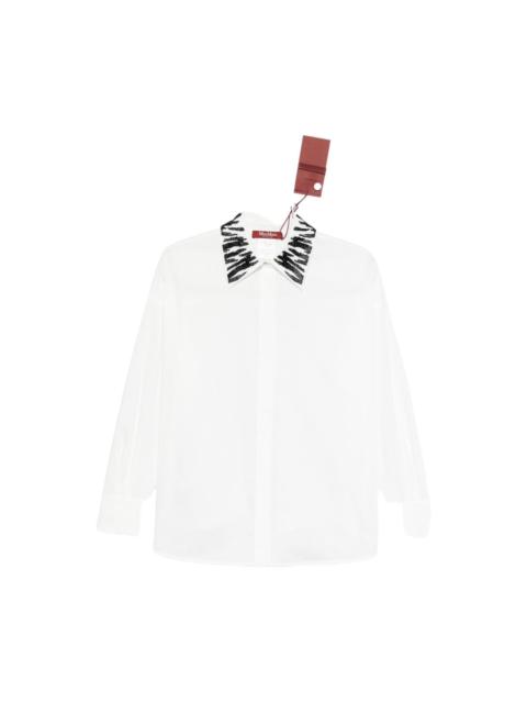 Printed collar cotton shirt