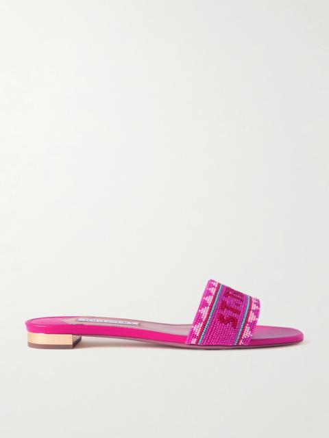 St. Tropez Beaded Leather Slides