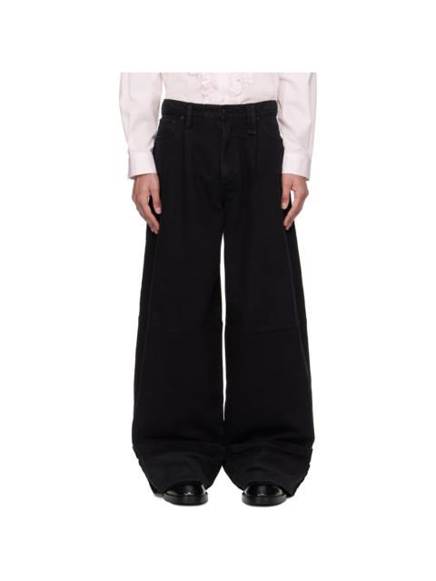 Simone Rocha Black Embellished Puddle Jeans | REVERSIBLE