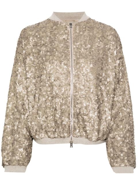 sequin-embellished bomber jacket