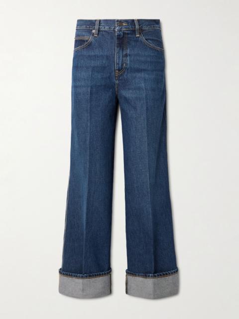 The Cuffed Wide mid-rise wide-leg jeans Dark denim