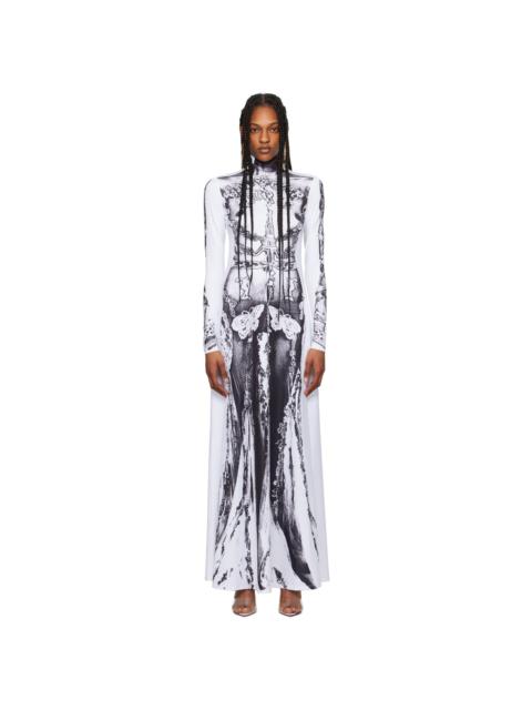 White & Black 'The Gaultier Paris' Maxi Dress