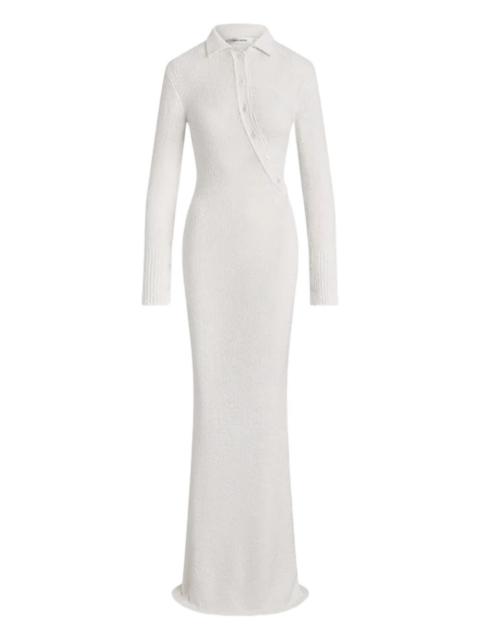 Helia long-sleeve button maxi dress