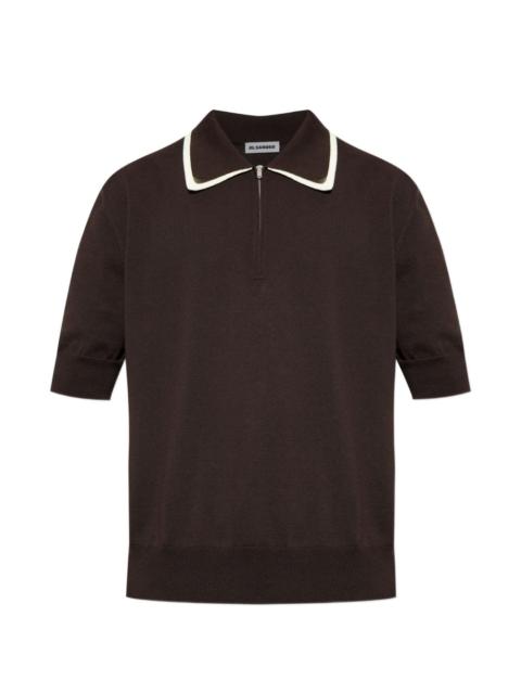 zip-collar polo shirt