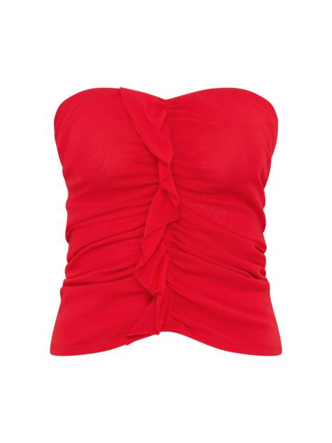 Minimal Ruffled Bodice red