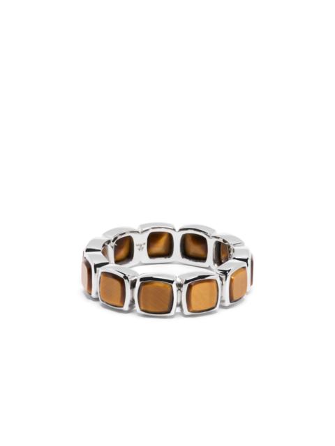 sterling silver cushion tiger eye ring