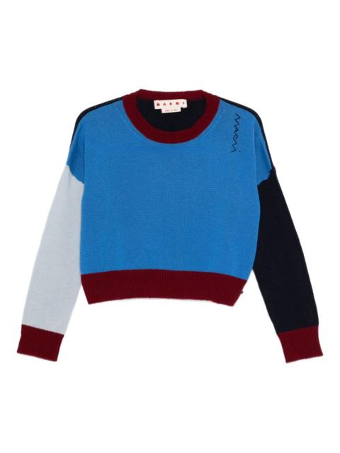 colour-block cashmere sweater