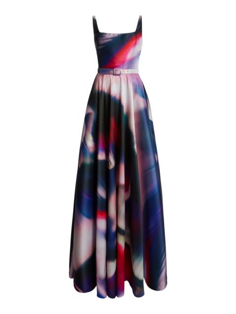 Mikado Aurora-Printed Gown multi