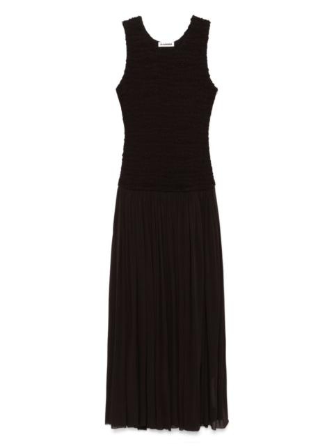pleated maxi dress