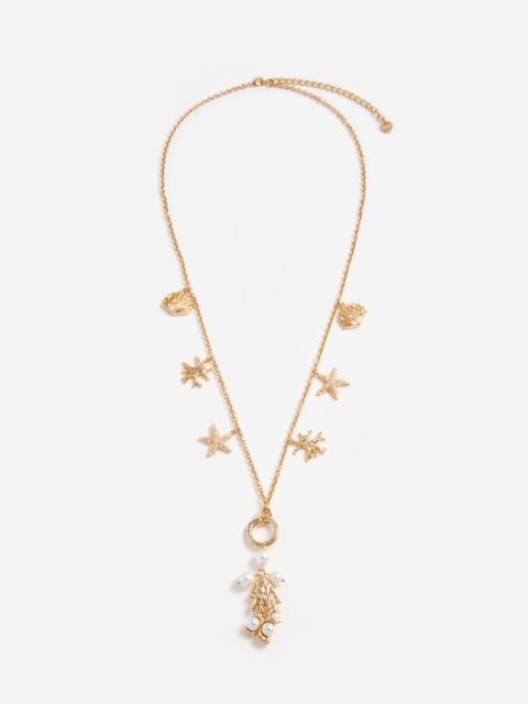 Gold Coral Charm Necklace