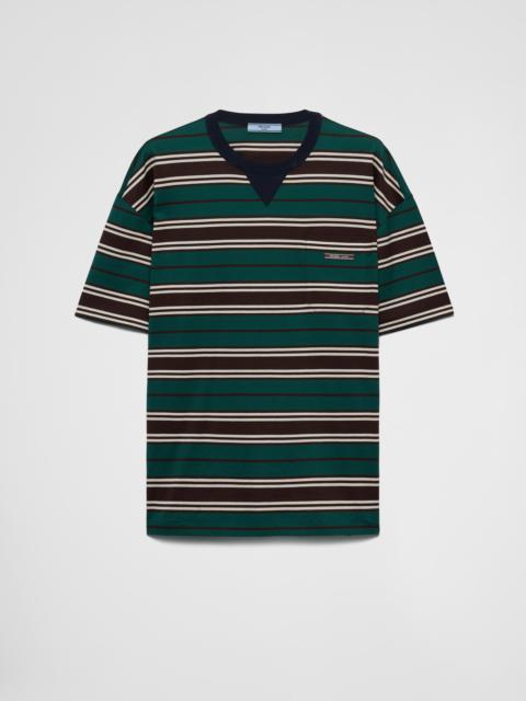 Striped lisle cotton T-shirt