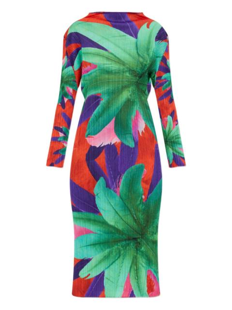 Carnival floral-print pleated midi dress