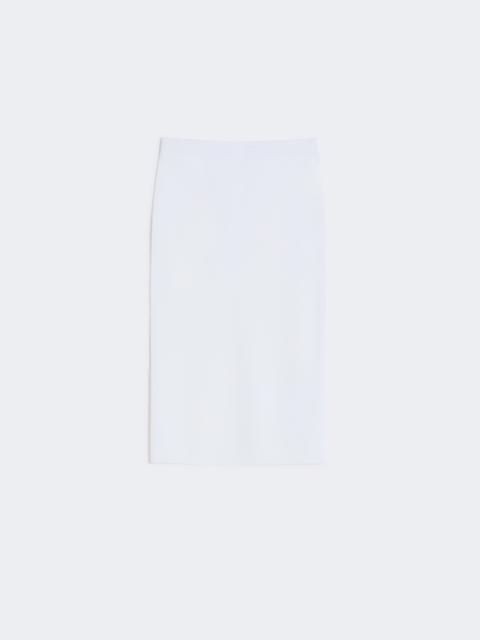 Stretch viscose yarn sheath dress - OPTICAL WHITE