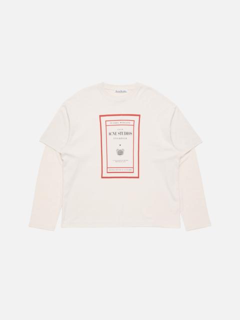 Layered graphic t-shirt - Warm beige