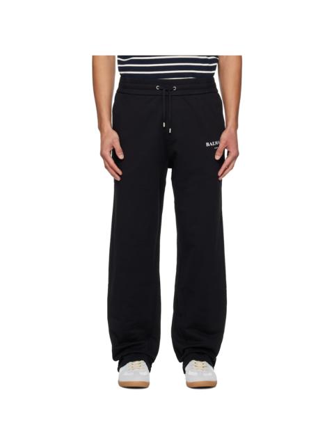 Black 'Balmain Paris' Writing Sweatpants