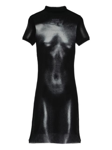 body-print mesh dress