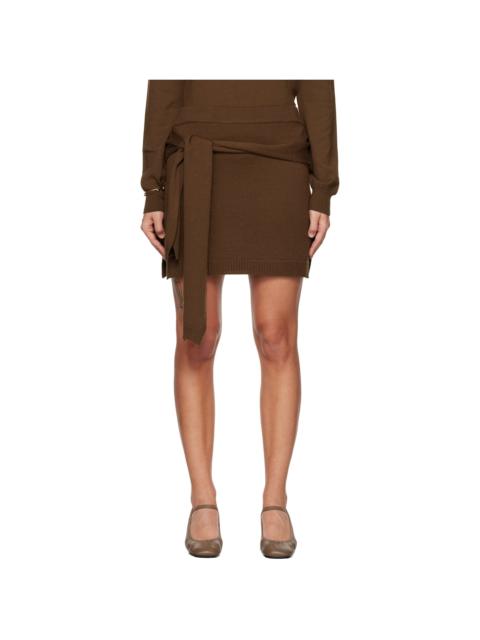 Brown Trompe L'Oeil Miniskirt