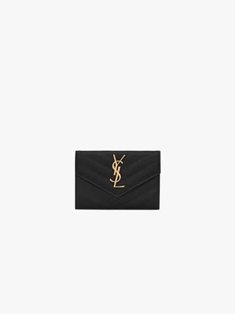 CASSANDRE MATELASSÉ SMALL ENVELOPE WALLET IN GRAIN DE POUDRE LEATHER
