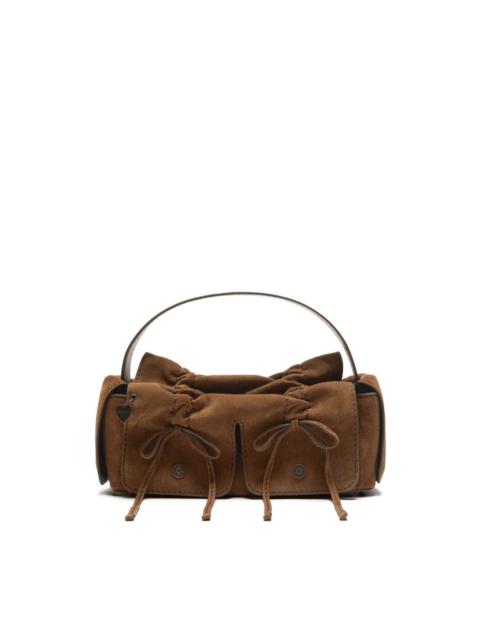 drawstring-detail leather shoulder bag