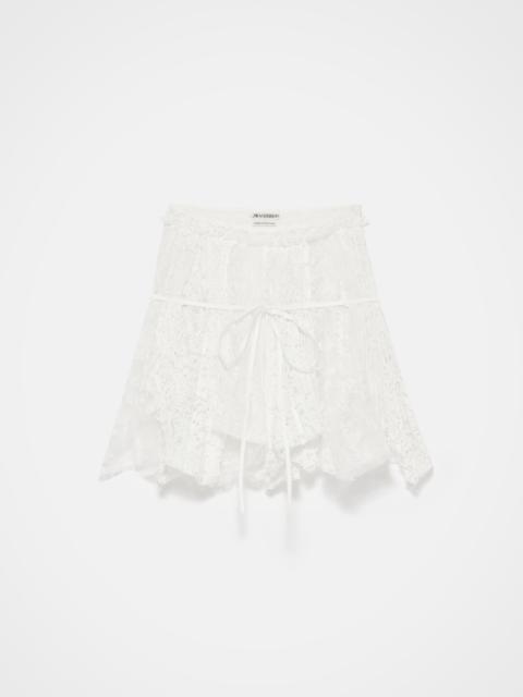 WOMENS MINI CURTAIN SKIRT IN WHITE