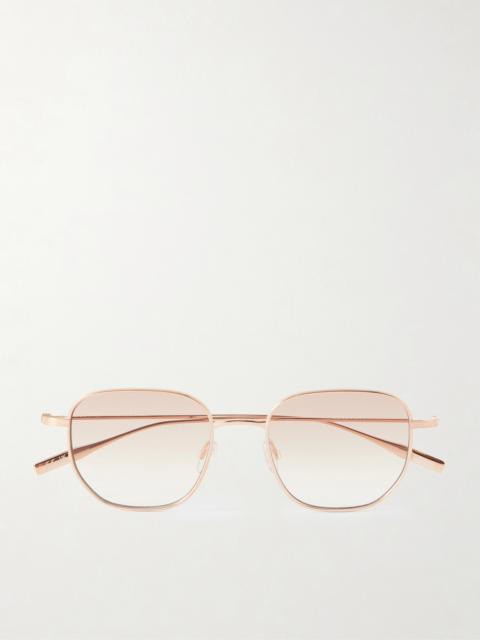 Revere Square-frame Gold-tone Titanium Sunglasses